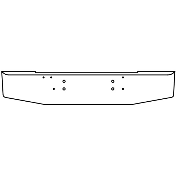 16 Inch Chrome Standard Rolled End Bumper, 7 Gauge For Kenworth K100C Cabover 1967-1983 16 Inch Chrome Standard Rolled End Bumper, 7 Gauge For Kenworth K100C Cabover 1967-1983