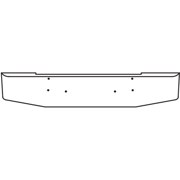 16 Inch Chrome Standard Rolled End Bumper, 7 Gauge For Peterbilt 362 1981-2002