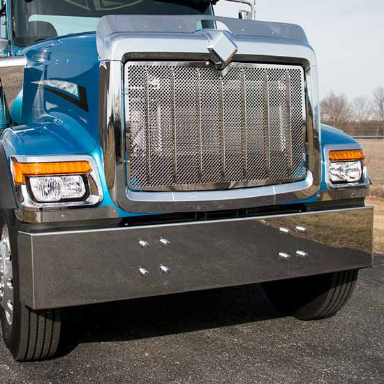 Roadworks 20 Inch Stainless Steel Classic Style Standard Mount Boxed End Bumper For International HX520