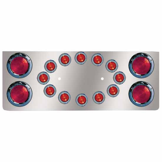 14 Inch Rear Center Light Panel With Light & Material Options For Peterbilt