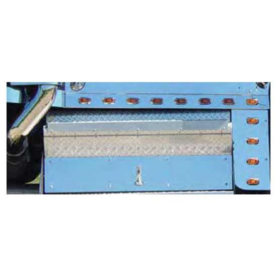 Stainless Steel Kick Panels With Heater Plug Cutout For Kenworth W900L Aerocab