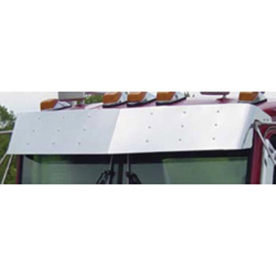 12 Inch Stainless Steel Drop Visor For Kenworth T300, T400, T600, T800, W900 W/ Flat Windshield