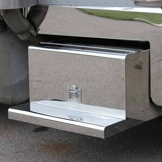 Stainless Steel Tool Box Slip Cover - 1 Piece For Peterbilt 379 Models