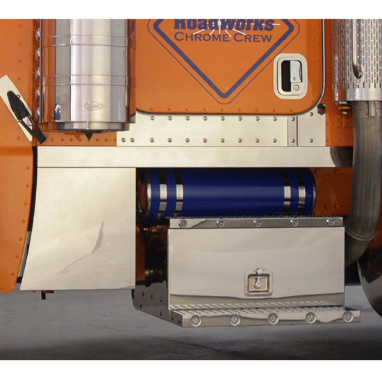 Roadworks Stainless Steel Blank Cab Panels W/ Cowl Panel For Peterbilt 389 W/ Set Back DPF