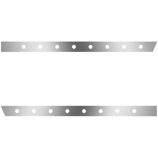 4 Inch Stainless Steel Extended Cab Panels W/ 16 Round 2 Inch Light Holes For Peterbilt 379