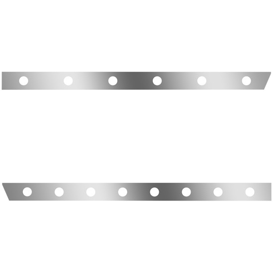 Stainless Steel Cab Panel W/ 14 Round 2 Inch Light Holes For Peterbilt 389