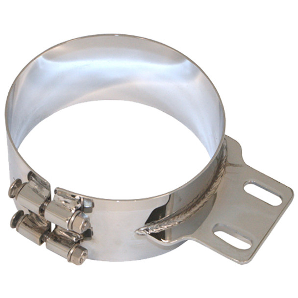 Stainless Steel Wide  Mounting Clamp With Straight Bracket For Peterbilt 378 379 388 389 Stainless Steel Wide  Mounting Clamp With Straight Bracket For Peterbilt 378 379 388 389