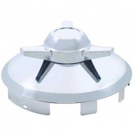 Stainless Steel 6 uneven Notched Front Hubcap W/ 3 Bar Spinner 4