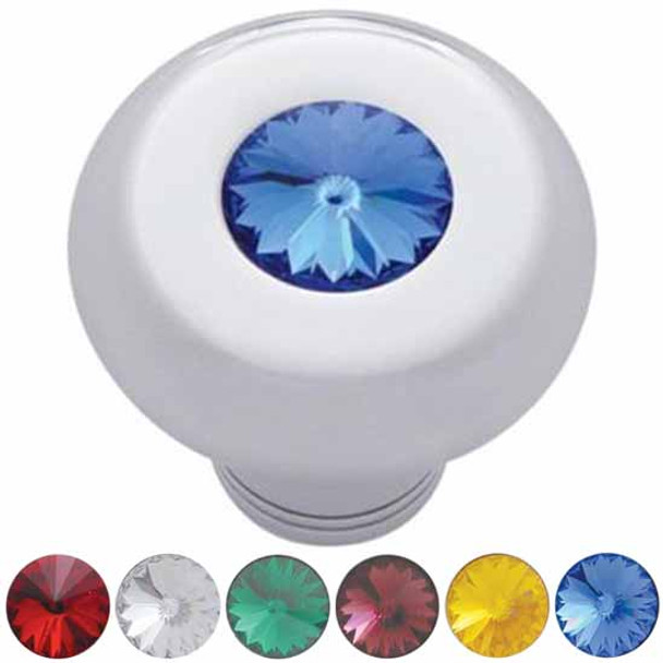 Small Chrome Deluxe Dash Knob Topped W/ Crystal Option - Hex Screw Mount Small Chrome Deluxe Dash Knob Topped W/ Crystal Option - Hex Screw Mount