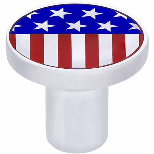 Chrome-Plated Aluminum Air Valve Knob With Flag Glossy Sticker Chrome-Plated Aluminum Air Valve Knob With Flag Glossy Sticker