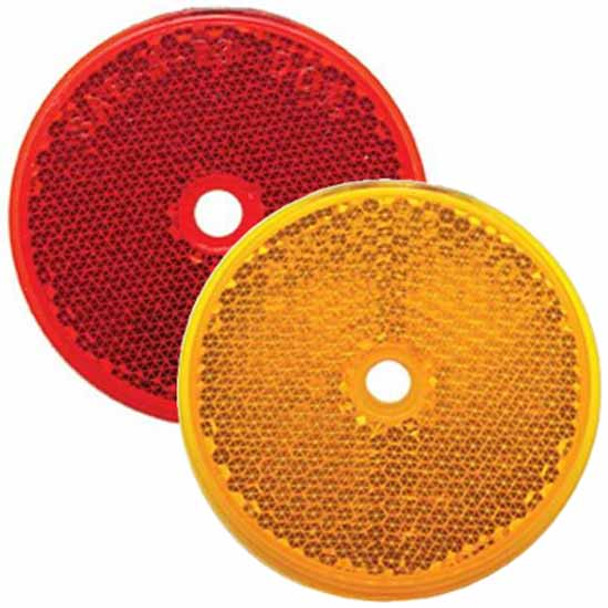 3 3/16 Inch Round Center Bolt On Reflectors - 10 Pack