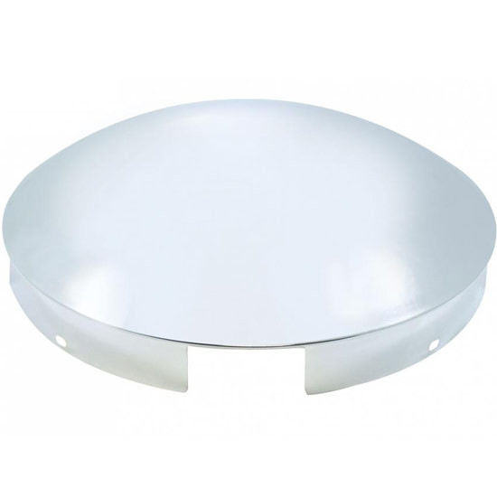 Chrome Dome Shaped Front Hubcap, 4 Even Notched