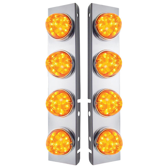 Front Air Cleaner Panels W/ 8 Watermelon Lights W/ Bezels For