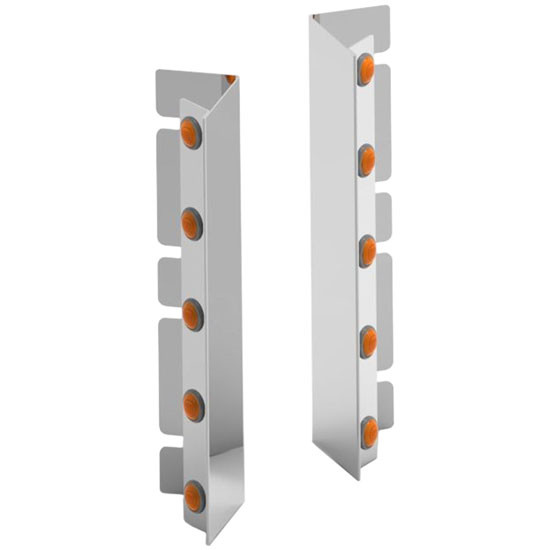 SS Front Penny Light Air Cleaner Panels For 15 Inch Donaldson AC For Kenworth W900L