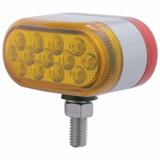 Double Face Oval LED Stud Mount Red / Amber Light