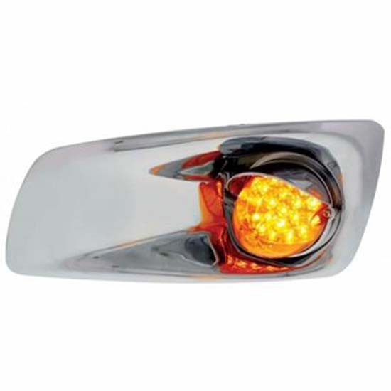 Chrome Bumper Light Bezel W/ 19 LED Single Function Reflector Light For KW T660 2008 - 2017