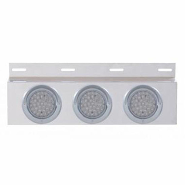 Stainless Steel Top Mud Flap Plate W/ Three 36 Led 4 Inch Lights And Visors Stainless Steel Top Mud Flap Plate W/ Three 36 Led 4 Inch Lights And Visors