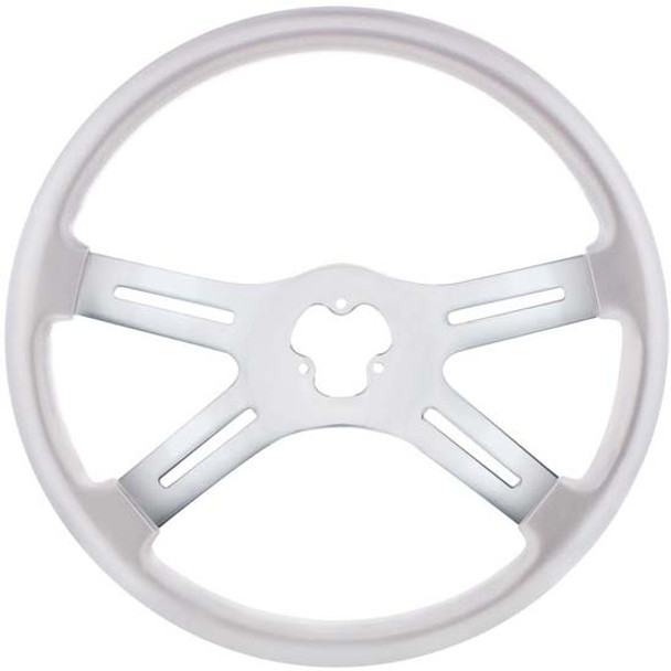18 Inch Chrome Steel 4 Slotted Spoke Steering Wheel