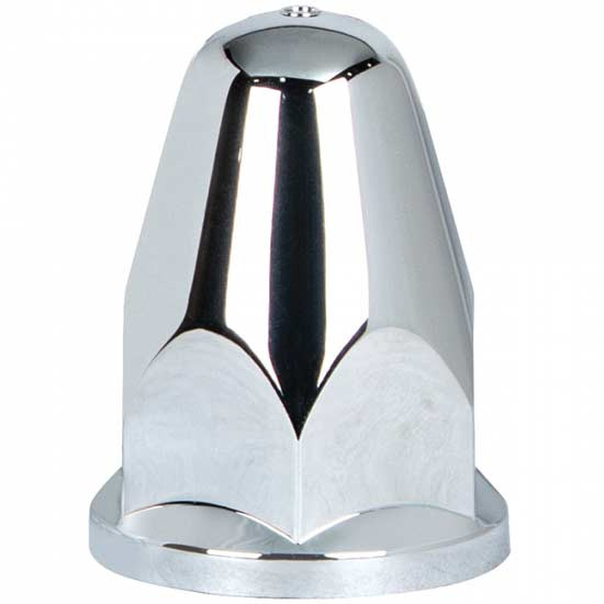 33 MM Chrome Plastic Bullet Push-On Nut Cover W/ Flange For Hub Pilot