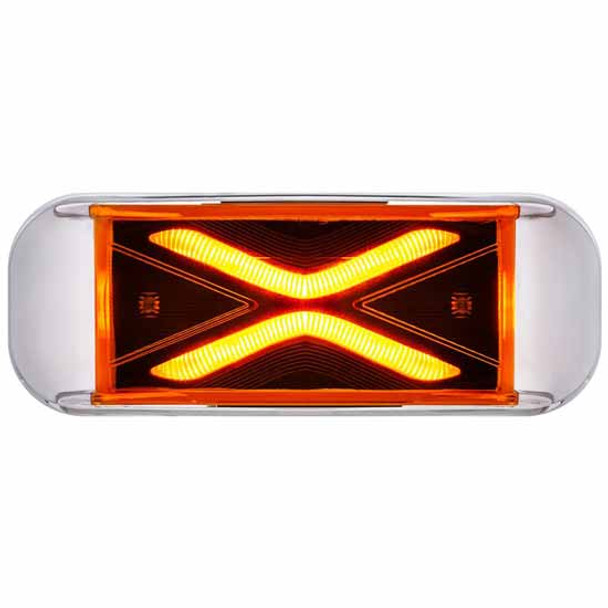 4 LED Saber Rectangular LED Marker Light & Chrome Bezel 4 LED Saber Rectangular LED Marker Light & Chrome Bezel
