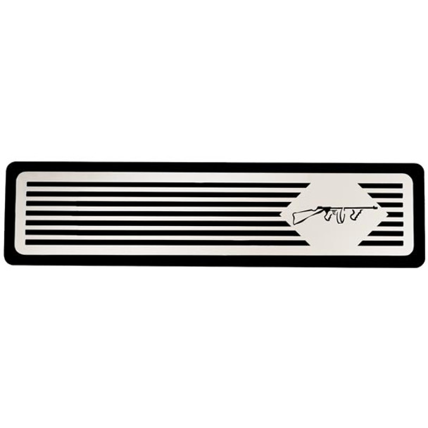 CSM 5 X 20 X 1/4 Inch Billet Aluminum Step Plate W/ Tommy Gun SS Insert CSM 5 X 20 X 1/4 Inch Billet Aluminum Step Plate W/ Tommy Gun SS Insert