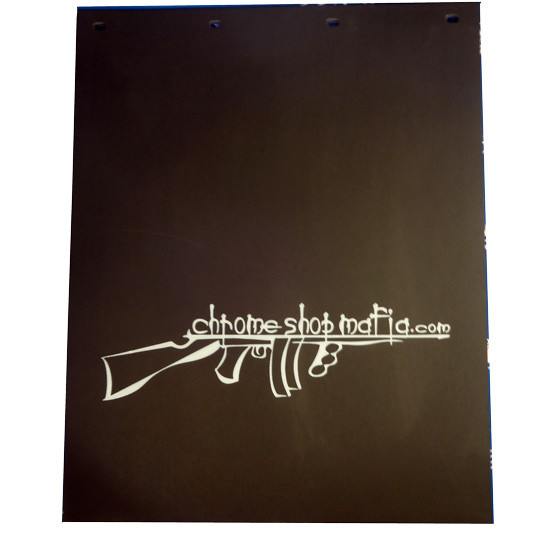 CSM 24 X 30 Inch Matte Black Poly Tommy Gun Logo Mud Flap