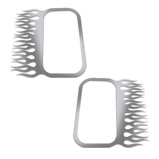 SS Door Latch & Key Surround Flames For Peterbilt