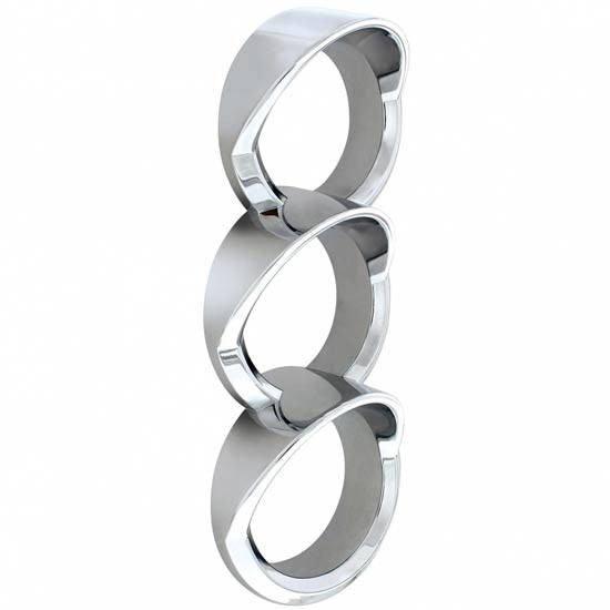 Chrome Bezel With Visor For 3 Gauge Cluster For Peterbilt 579 And 587