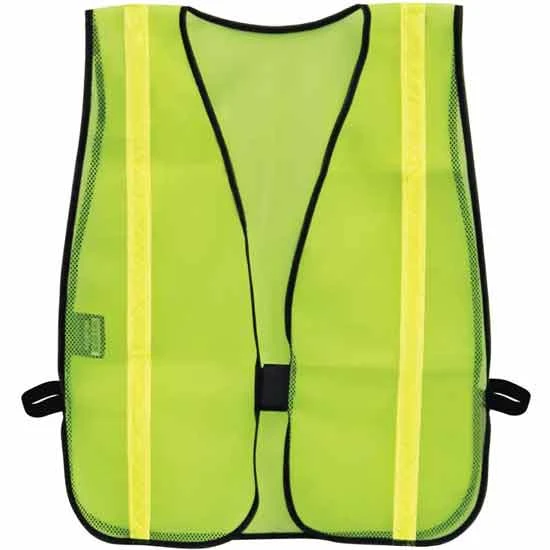 Reflective Fluorescent Green Vinyl Polyester Mesh Vest - One Size For Most