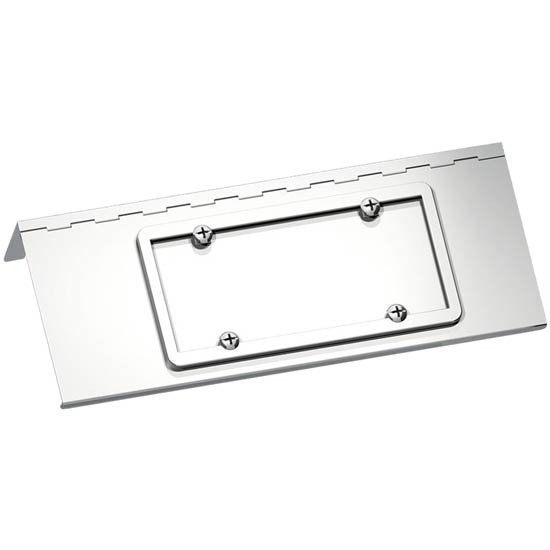 Stainless Steel Single License Plate W/ Swing Plate For Peterbilt 388 & 389