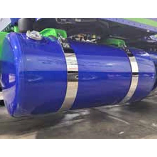 4 Inch Stainless Steel Fuel Tank Strap Covers For Peterbilt W/ 26 Inch Diameter Tanks