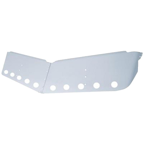 13 Inch Stainless Steel Low Roof Drop Sunvisor W/ Ten 2 Inch Light Cutouts For  Peterbilt Flat Top 378, 379, 386, 388, 389