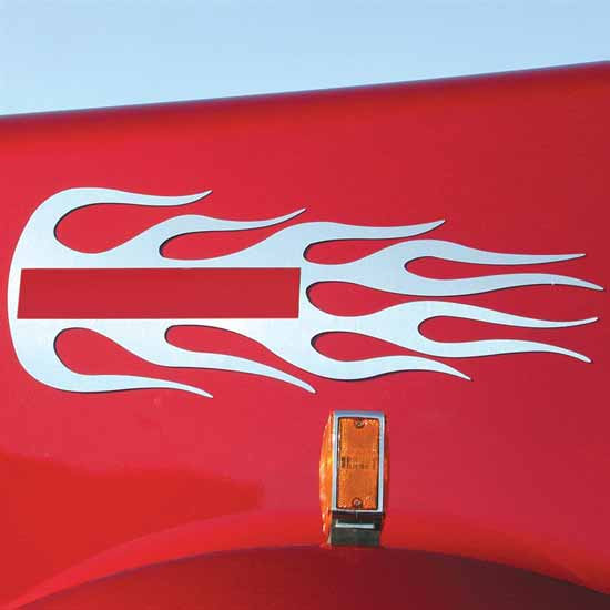 Stainless Steel Hood Emblem Accent Flame For Kenworth