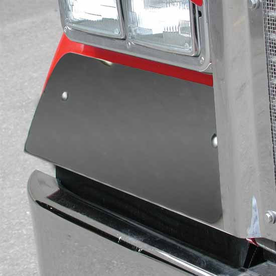Kenworth W900L Under Headlight Fender Guards - Stainless Steel
