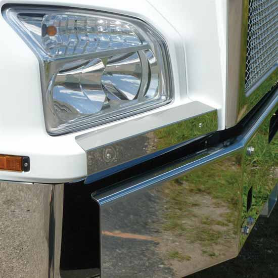 Kenworth T880 Below Headlight Fender Guards - Stainless Steel