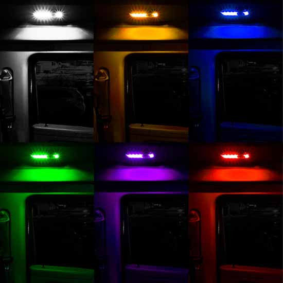Chrome Plated Over Door LED Light W/ Six Color Dual Function For Kenworth T680, T880 & W990