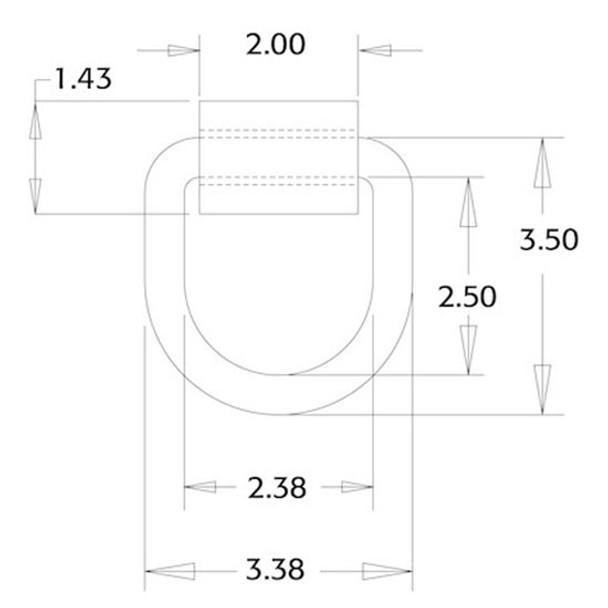 1/2 Inch Forged D-Ring W/ Bolt On Bracket - 2 Hole 1/2 Inch Forged D-Ring W/ Bolt On Bracket - 2 Hole