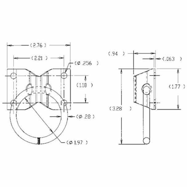 Zinc Plated Rope Ring W/ Integral Bracket Zinc Plated Rope Ring W/ Integral Bracket