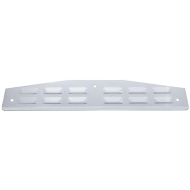 Chrome 4 X 24 Inch Louvered Bottom Mud Flap Plate W/ Lip - Bolt Thru Chrome 4 X 24 Inch Louvered Bottom Mud Flap Plate W/ Lip - Bolt Thru