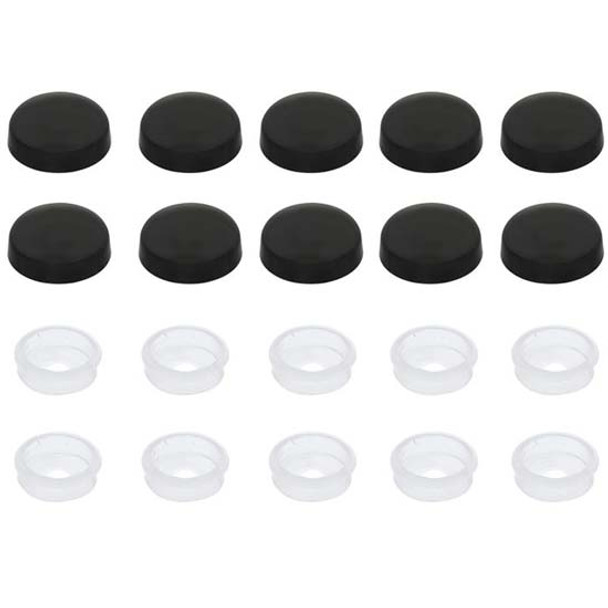 Black Plastic Snap-On Caps For Size 6 And 8 Screws - 10 Pack Black Plastic Snap-On Caps For Size 6 And 8 Screws - 10 Pack