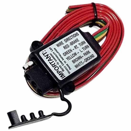 Universal Utility And Tail Light Convertor W/ Cap, 5 Wire To 4 Pole, 5 Ft. Length
