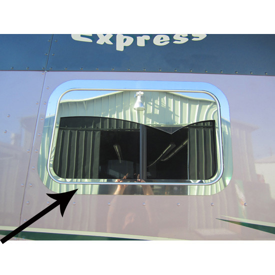 Stainless Steel 2 X 70 Inch Sleeper Window Trim For Peterbilt