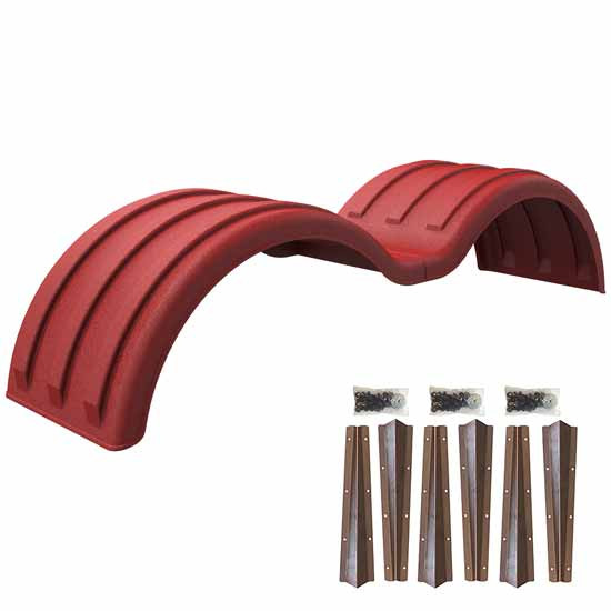 Minimizer Red Poly Min1352 Tandem Axle Fender Kit W/ Steel Mounting Brackets