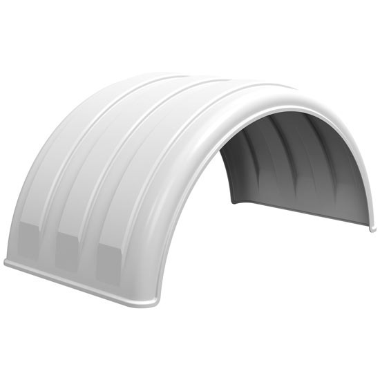 Minimizer White Poly MIN1600 Full Radius Fender For Single Axle