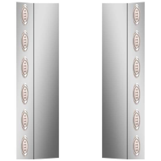 Rear Fairings W/ 12 P1 Red/Clear LEDs For Peterbilt 357, 365, 367, 378, 379, 388, 389 Ultra Sleeper