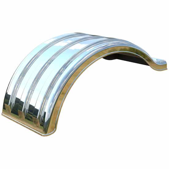 Minimizer Silver Mirror Finish Poly Double Deuce Fender For 22.5
