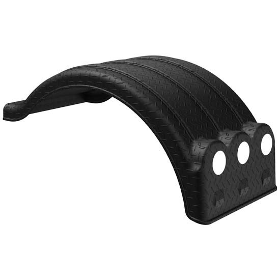 Minimizer Diamond Plate Black Poly Double Deuce 52 Inch Spread Fender Section W/ Light Box 22 X 26 Inch