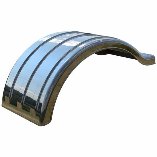 Minimizer Smoky Black Mirror Finish Poly Double Deuce 106 Inch OA / 54 Inch Spread Tandem Axle Fender 26In Wide, 22 Inch Drop