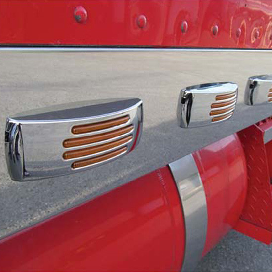 2 X 6 Inch 22 Diode Flatline Amber LED Marker Light W/ Amber Lens