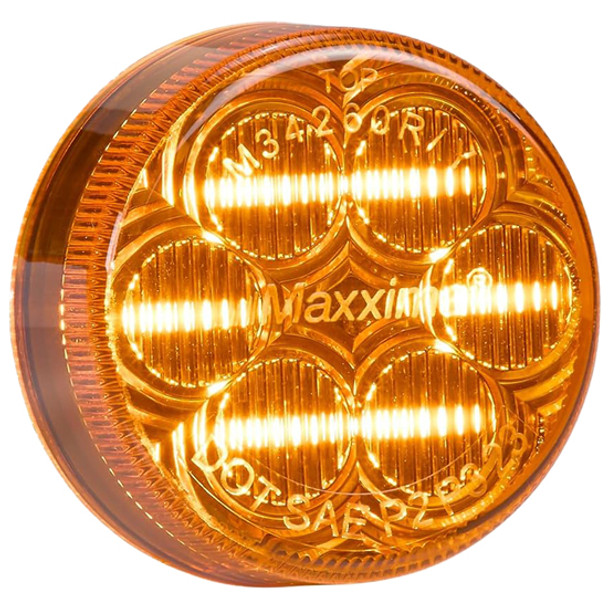 Maxxima 2 Inch Amber 6 Diode LED Round Clearance & Marker Light Amber Lens
